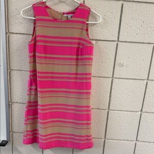Amanda Uprichard Pink and Tan Striped Dress